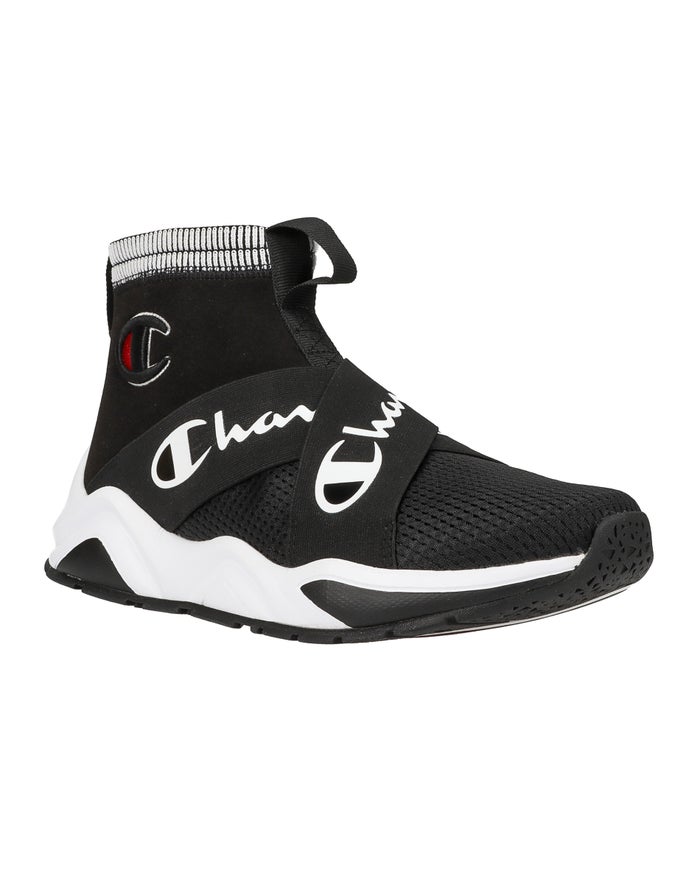 Champion Mens Sneakers NZ - Rally Crossover Black/White ( 8629-PRWDS )